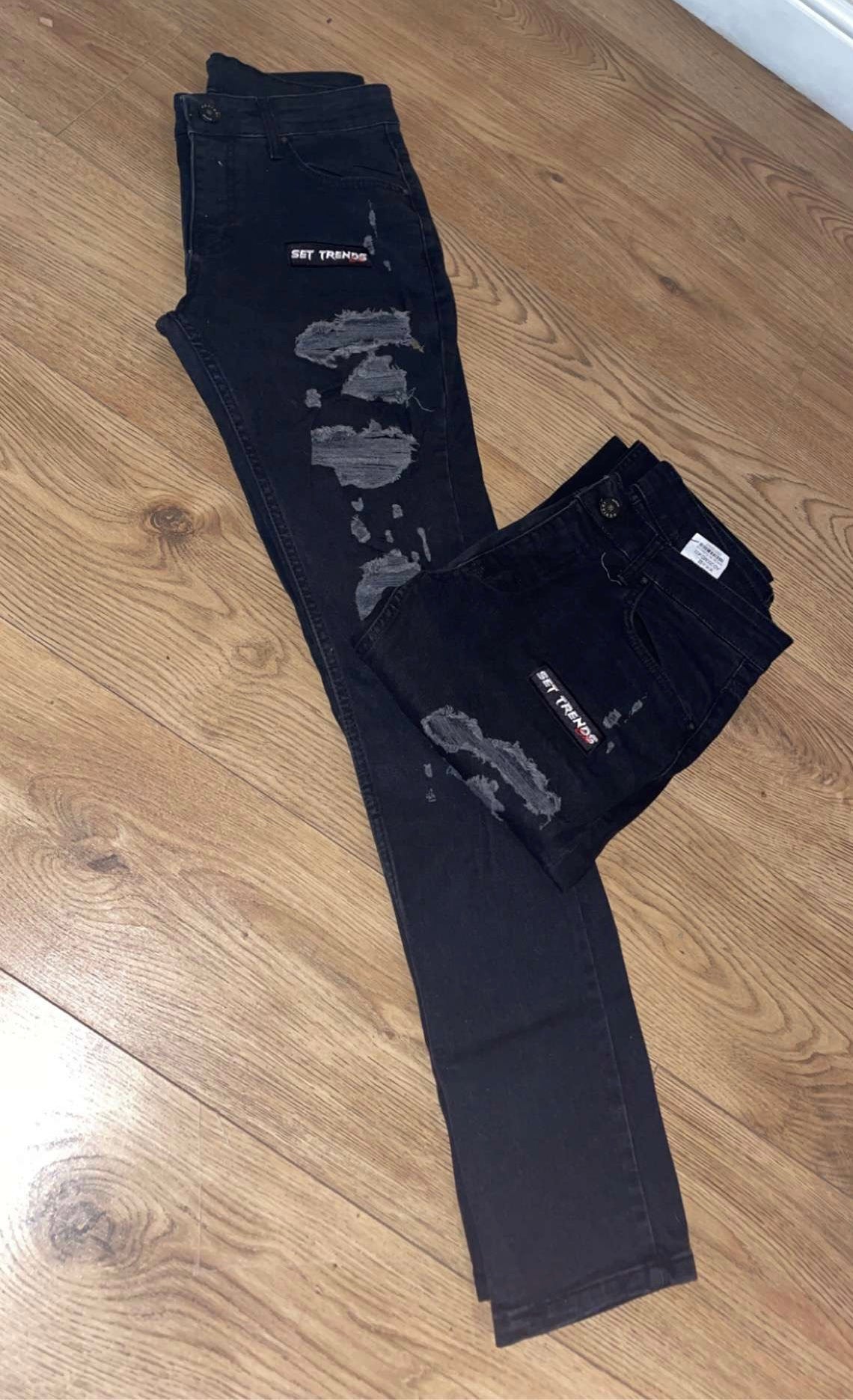 Distressed Black Jeans